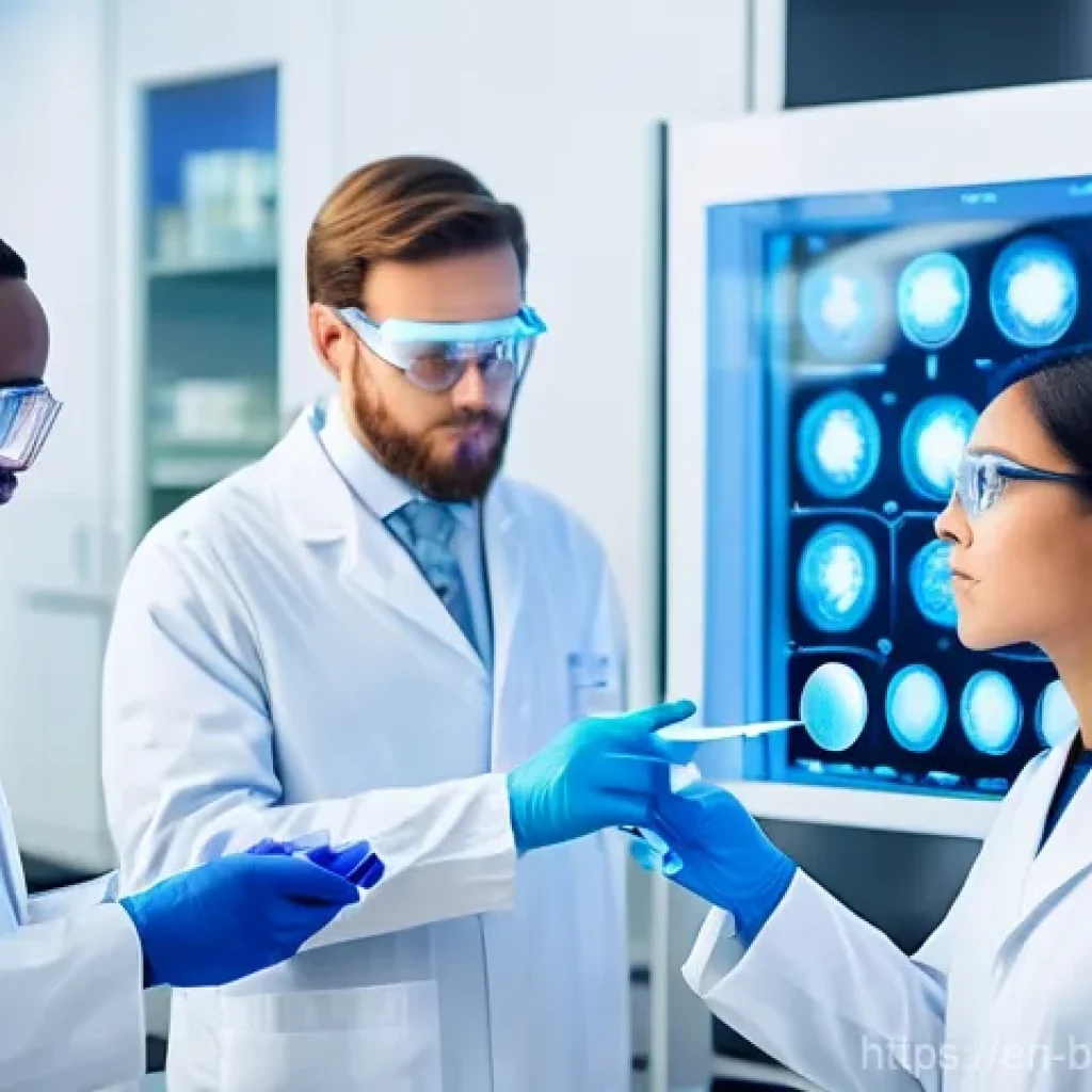 합성생물학 응용 분야 - **Personalized Healthcare Innovation**
    A bright, ultra-modern medical laboratory with sleek, min...