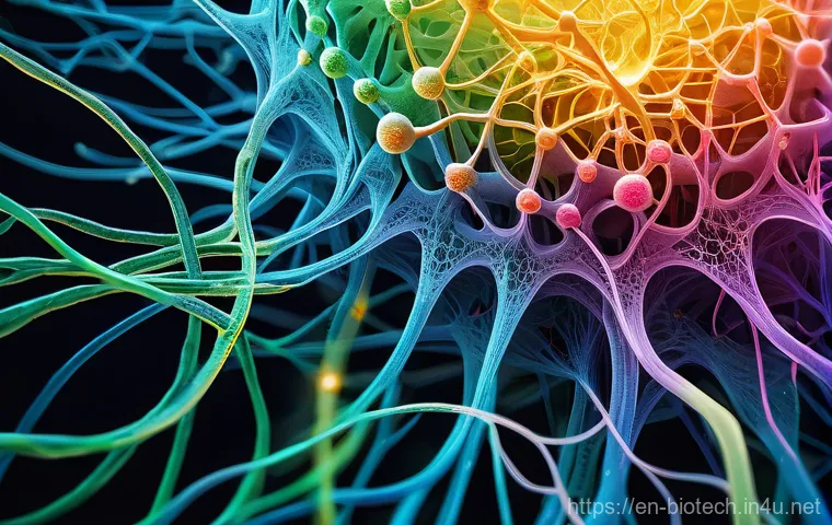 사이토카인 - **Prompt:** "A vibrant, abstract visualization of a healthy cellular communication network within th...